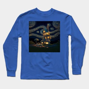 Starry Night Over The Burrow Long Sleeve T-Shirt